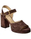 Valentino Garavani Valentino Vlogo Signature 100 Suede Sandal In Brown