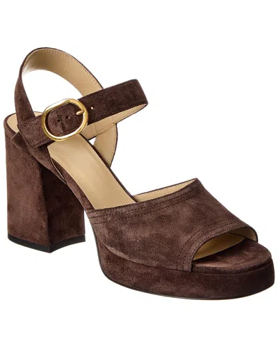 Valentino Garavani Valentino Vlogo Signature 100 Suede Sandal In Brown