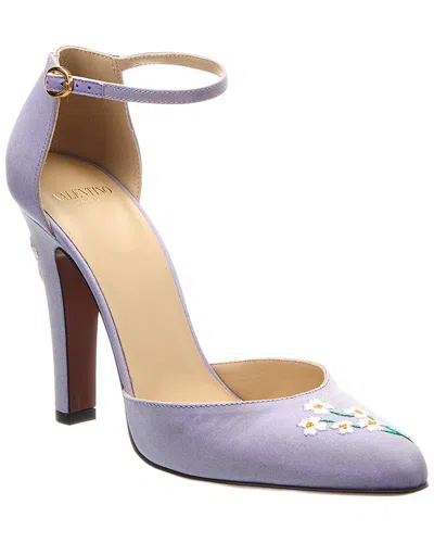 Valentino Garavani Valentino Vlogo Signature 105 Canvas Pump In Purple