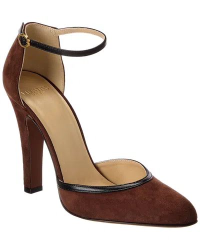 Valentino Garavani Valentino Vlogo Signature 105 Suede & Leather Pump