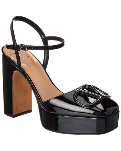 Valentino Garavani Valentino Vlogo Signature 115 Patent Platform Pump In Black
