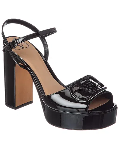 Valentino Garavani Valentino Vlogo Signature 115 Patent Platform Sandal In Black