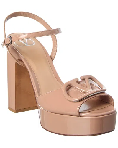 Valentino Garavani Valentino Vlogo Signature 115 Patent Platform Sandal In Brown