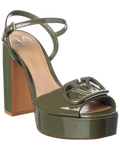 Valentino Garavani Valentino Vlogo Signature 115 Patent Platform Sandal In Green
