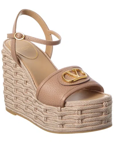Valentino Garavani Valentino Vlogo Signature 120 Grainy Leather Wedge Sandal In Multi