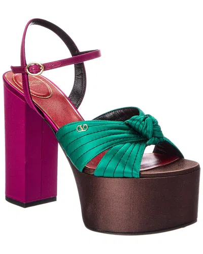 Valentino Garavani Valentino Vlogo Signature 125 Satin Platform Sandal In Multi