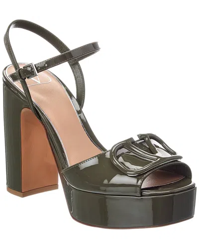 Valentino Garavani Valentino Vlogo Signature 115 Patent Platform Sandal In Green