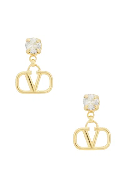 Valentino Garavani Vlogo Signature 15mm Pendant Earrings In Gold