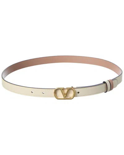 Valentino Garavani Valentino Vlogo Signature 20 Reversible Leather Belt In Neutral