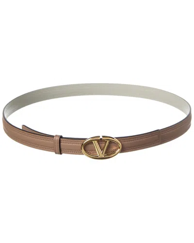 Valentino Garavani Valentino Vlogo Signature 20mm Leather Belt In Brown