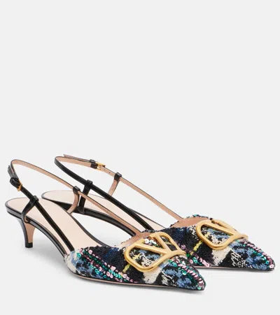 Valentino Garavani Vlogo Signature 40 Slingback Pumps In Multi