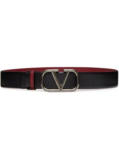Valentino Garavani Vlogo Signature 40mm Reversible Belt In Black