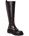 Valentino Vlogo Signature 45 Leather Platform Knee-high Boot In Black