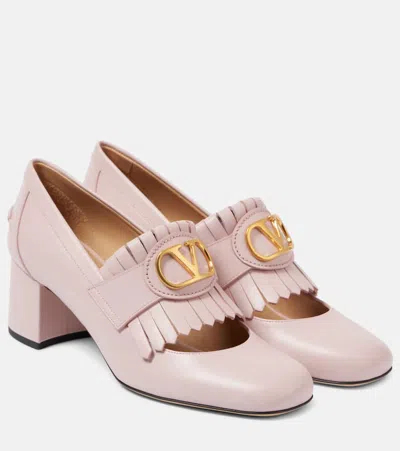 VALENTINO GARAVANI VLOGO SIGNATURE 55 LEATHER LOAFER PUMPS