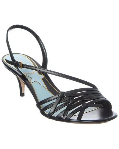 Valentino Garavani Valentino Vlogo Signature 55 Leather Sandal In Black