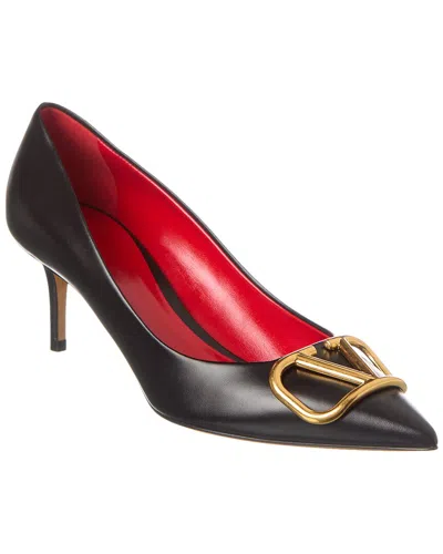 Valentino Garavani Valentino Vlogo Signature 60 Leather Pump In Black