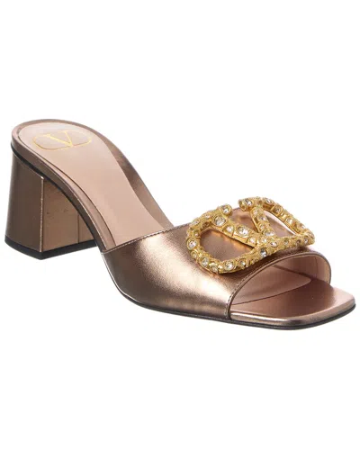 Valentino Garavani Valentino Vlogo Signature 60 Leather Sandal In Black