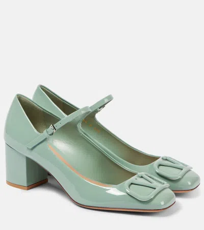 Valentino Garavani Pumps Vlogo Signature 60 Aus Lackleder In Grün