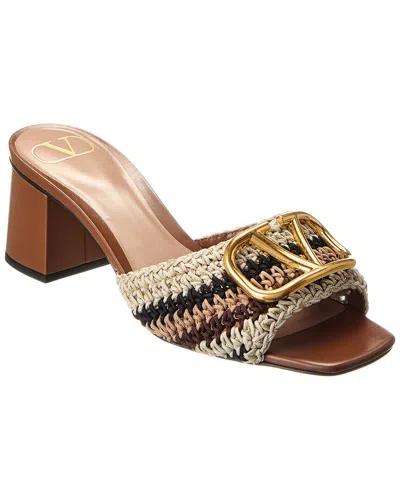 VALENTINO GARAVANI VALENTINO VLOGO SIGNATURE 60 WOVEN & LEATHER SANDAL