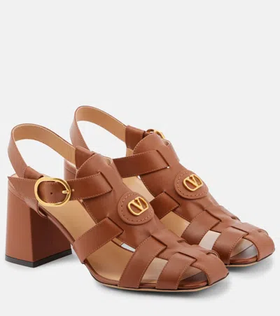 Valentino Garavani Sandalen Vlogo Signature 75 Aus Leder In Nude