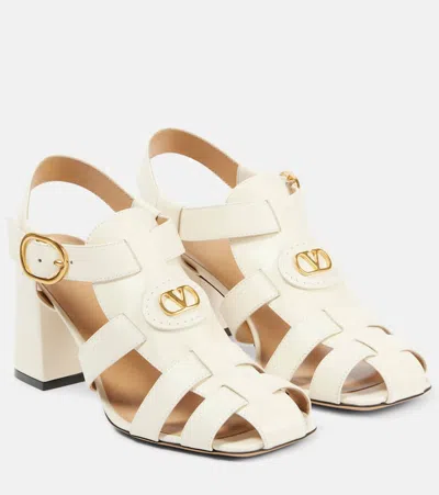 Valentino Garavani Vlogo Signature 75 Leather Fisherman Sandals In Beige