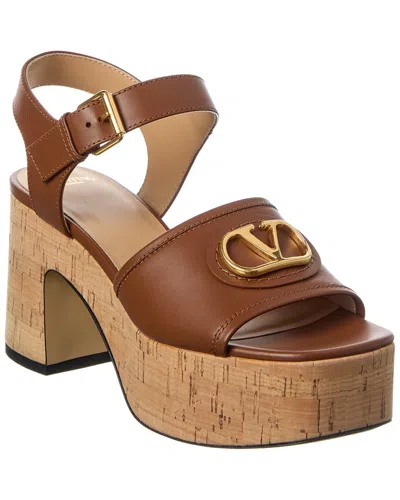 Valentino Garavani Valentino Vlogo Signature 80 Leather Platform Sandal In Multi