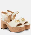 Valentino Vlogo Signature 80 Leather Platform Sandal In White