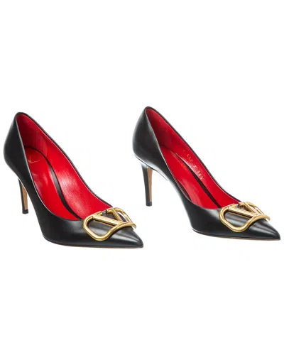 Valentino Garavani Valentino Vlogo Signature 80 Leather Pump (authentic ) In Black