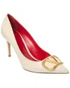 Valentino Vlogo Signature 80 Leather Pump In White
