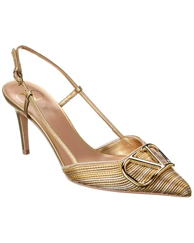 Valentino Garavani Valentino Vlogo Signature 80 Leather Slingback Pump