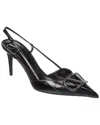 Valentino Vlogo Signature Leather Slingback Pump In Black