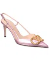 Valentino Vlogo Signature 80 Leather Slingback Pump In Pink