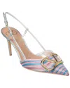Valentino Garavani Vlogo Signature Metallic Slingback Pumps With Cornely Embroidery 80mm Woman Multi In Silver
