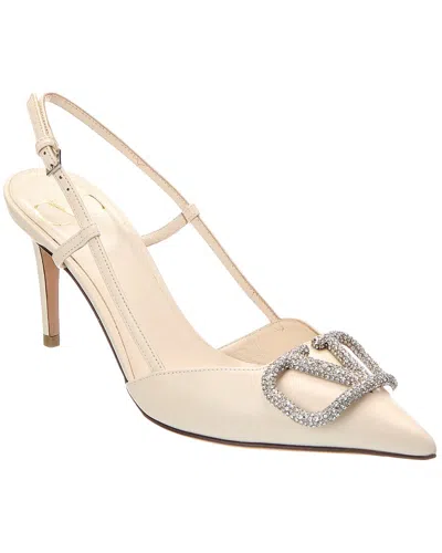 Valentino Garavani Valentino Vlogo Signature 80 Leather Slingback Pump In Animal Print