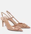Valentino Garavani Vlogo Signature Slingback Pump In Calfskin Leather 80mm Woman Rose Cannelle 38