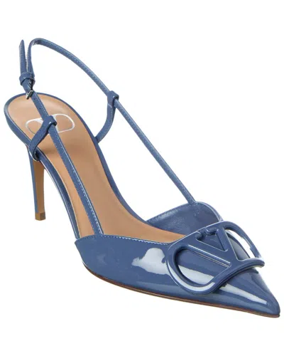 Valentino Garavani Valentino Vlogo Signature 80 Patent Slingback Pump In Black