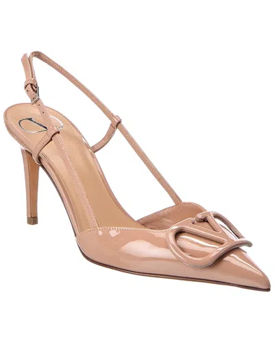 Valentino Garavani Valentino Vlogo Signature 80 Patent Slingback Pump In Pink