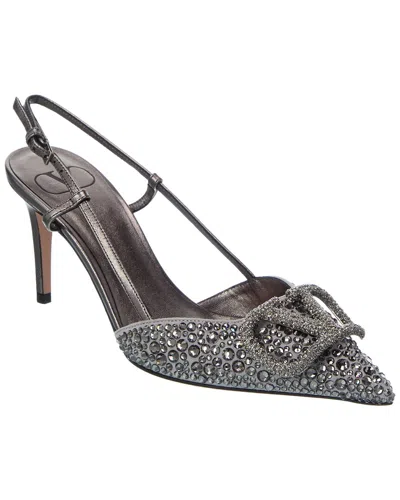 Valentino Garavani Valentino Vlogo Signature 80 Suede & Leather Slingback Pump In Multi