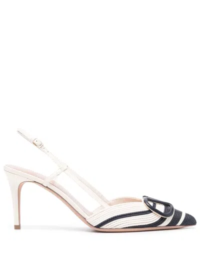 Valentino Garavani Vlogo Signature 80mm Pumps In White