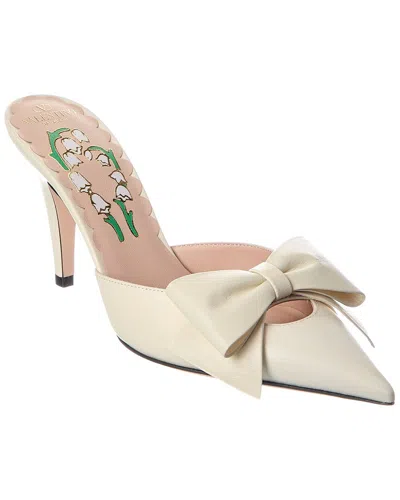 Valentino Garavani Valentino Vlogo Signature 85 Leather Mule In White