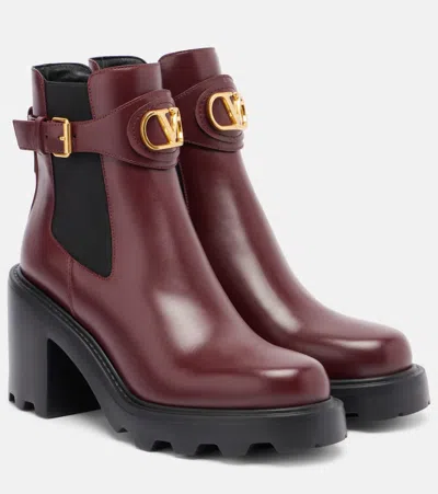 Valentino Garavani Vlogo Signature 90 Leather Ankle Boots In Multi