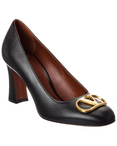 Valentino Garavani Valentino Vlogo Signature 90 Leather Pump In Black