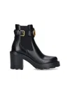 Valentino Garavani Vlogo Signature Calfskin Beatle 90mm Woman Black 42 In Black