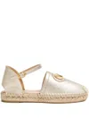 Valentino Garavani Vlogo Signature Ballerina In Laminated Grainy Calfskin 25mm Woman Platinum 42