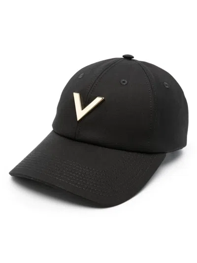 Valentino Garavani Vlogo Signature Baseball Cap In Black