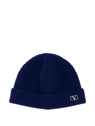 Valentino Garavani Cashmere Bennie Cap Hats Blue
