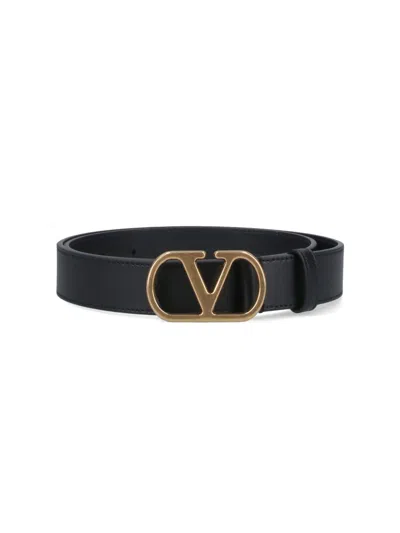 Valentino Garavani Vlogo Signature Belt In Black