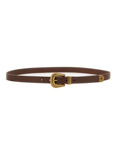 Valentino Garavani "vlogo Signature" Belt In Brown