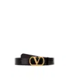 Valentino Brown Leather Vlogo Belt