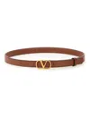 Valentino Belt Adjustable Length Gold-tone Buckle In Brown